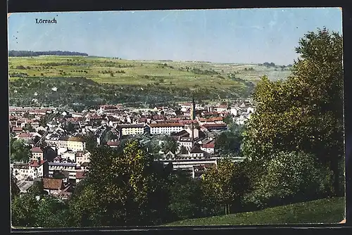 AK Lörrach, Teilansicht mit Fernblick