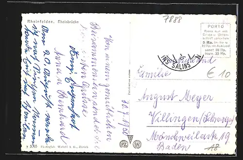 AK Rheinfelden, Die Rheinbrücke