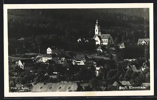 AK Bayr. Eisenstein, Ortsansicht mit Kirche