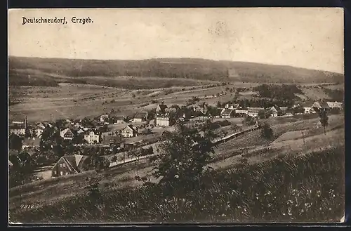 AK Deutschneudorf /Erzgeb., Gesamtansicht aus der Vogelschau