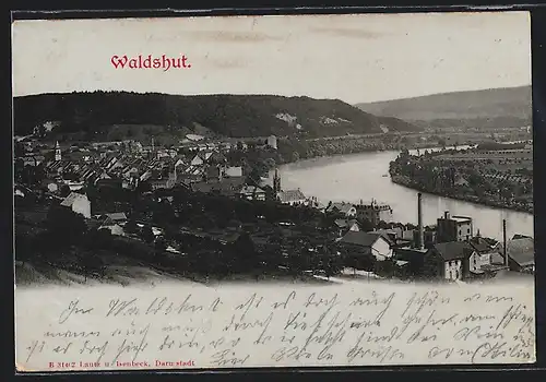 AK Waldshut /Rh., Teilansicht mit Rhein