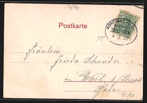 AK Waldshut /Rh., Teilansicht mit Rhein