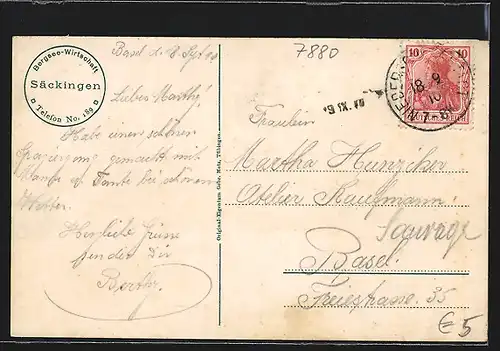 AK Säckingen, Partie am Bergsee