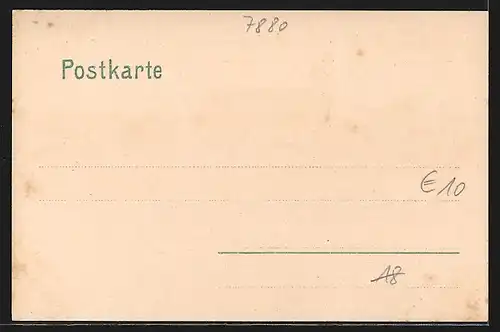 AK Säckingen, Uferpartie mit Kirche