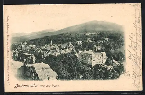AK Badenweiler, Ortsansicht von der Ruine aus