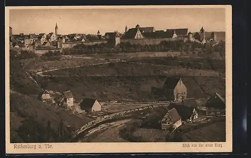 AK Rothenburg o. Tbr., Blick von der alten Burg