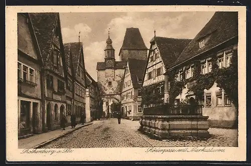 AK Rothenburg o. Tbr., Rödergasse und Markusturm