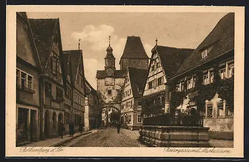 AK Rothenburg o. Tbr., Rödergasse, der Markusturm