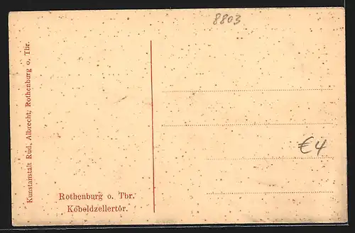AK Rothenburg o. Tbr., Strasse zum Koboldzellertor hin