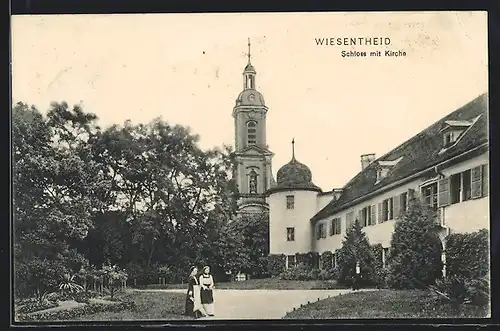 AK Wiesentheid, Schloss mit Kirche