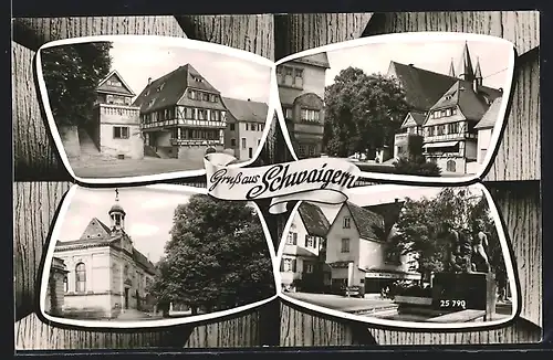 AK Schwaigern, Kirche, Fachwerkhäuser, Ortspartien