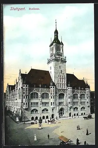 AK Stuttgart, vor dem Rathaus