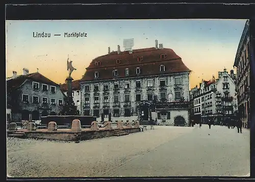 AK Lindau i. Bodensee, Säule auf dem Marktplatz