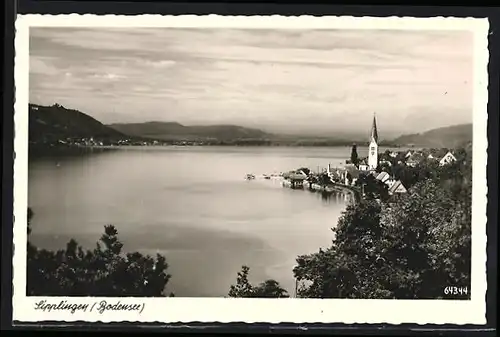 AK Sipplingen am Bodensee, Ortsansicht mit der Kirche am Seeufer