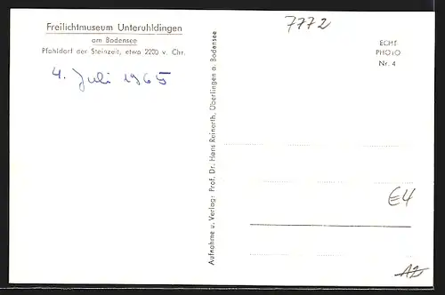 AK Unteruhldingen am Bodensee, Freilichtmuseum, Pfahldorf der Steinzeit