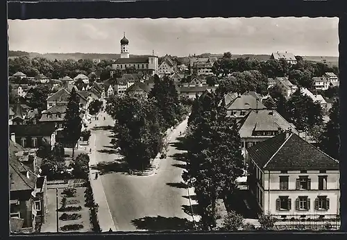 AK Stockach, Ortsansicht mit Kreuzung und Kirche