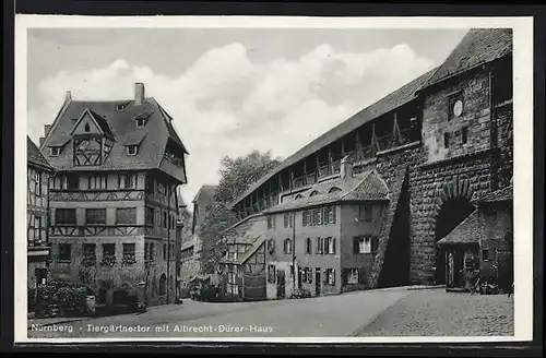 AK Nürnberg, Tiergärtnertor mit Albrecht-Dürer-Haus