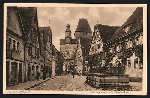 AK Rothenburg o. Tbr., Rödergasse mit dem Markusturm