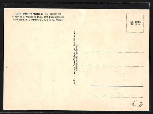 AK Elisabethszell /Bayer. Wald, Café Pension Mariandl