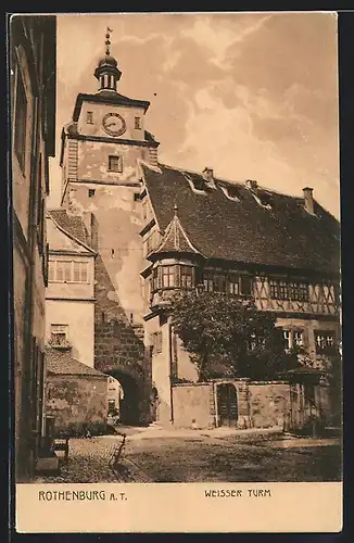 AK Rothenburg a. T., Weisser Turm