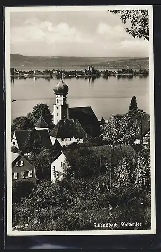 AK Allensbach /Bodensee, Ortsansicht mit Kirchturm