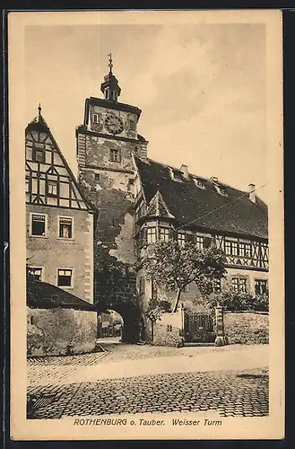 AK Rothenburg o. Tauber, Blick auf Weisser Turm