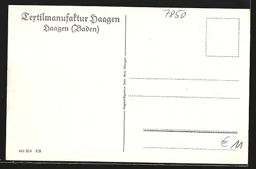 AK Haagen, Ortspanorama aus der Luft gesehen