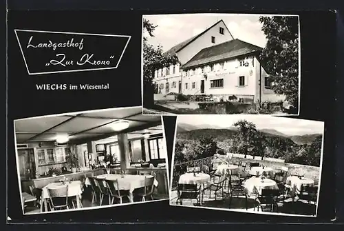 AK Wiechs über Schopfheim, Gasthof-Pension zur Krone Fam. Hauri