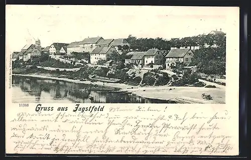 AK Jagstfeld, Ortsansicht mit Ufer