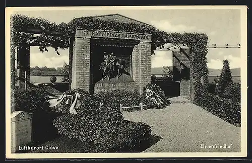 AK Cleve, Kriegerdenkmal im Ehrenfriedhof