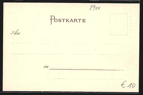 AK Augsburg, Hl. Kreuzstrasse mit Anlage aus der Vogelschau