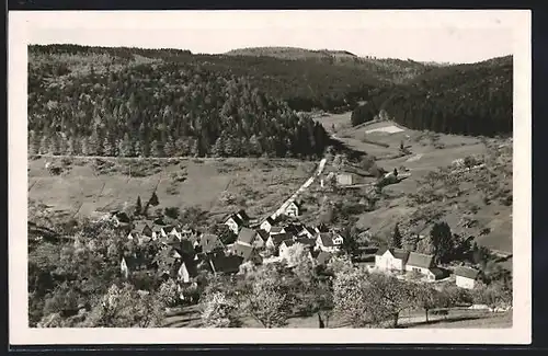 AK Neulautern, Ortsansicht mit Waldblick aus der Vogelschau