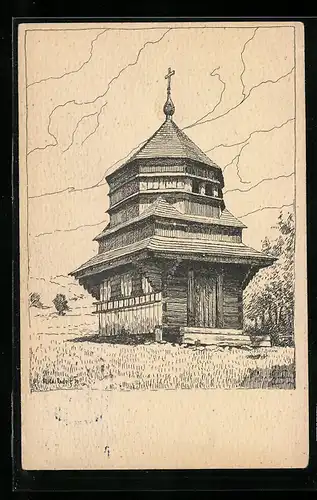 AK Jasina, Podkarpatská Rus, Drevena zvonice v Jasine