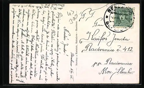 AK Berehovo, Ortsansicht aus der Vogelschau