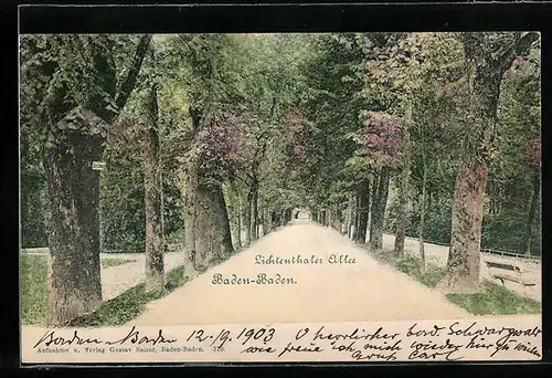 AK Baden-Baden, auf der Lichtenthaler Allee