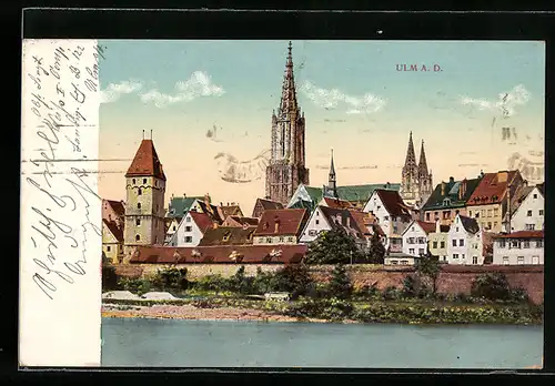 AK Ulm a. d. Donau, Stadtansicht mit dem Münster