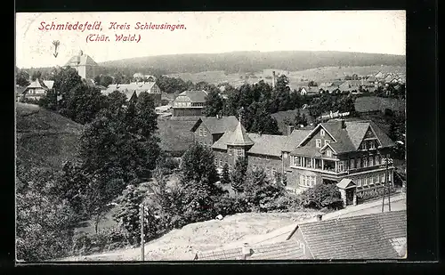 AK Schmiedefeld /Thür., Teilansicht des Ortes