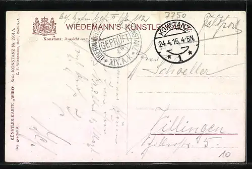 AK Konstanz, Aussicht vom Münster