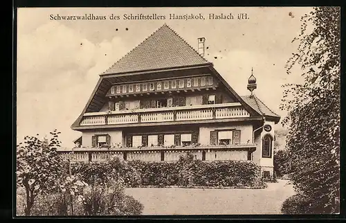 AK Haslach i. H., Schwarzwaldhaus des Schriftstellers Hansjakob