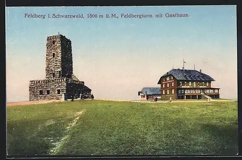 AK Feldberg, Feldbergturm mit Gasthaus