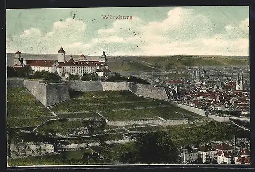 AK Würzburg, Generalansicht und Veste