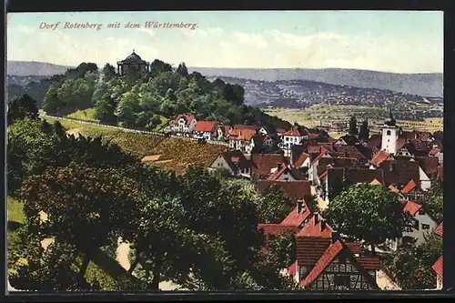 AK Rotenberg, Dorf und Kgl. Grabkapelle auf dem Württemberg