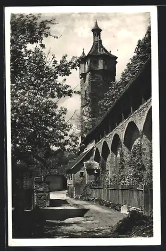 AK Rothenburg, Klingenschütt mit Kirchturm