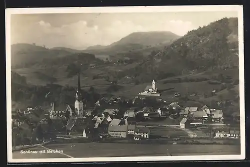 AK Schönau, Ortsansicht mit Belchen