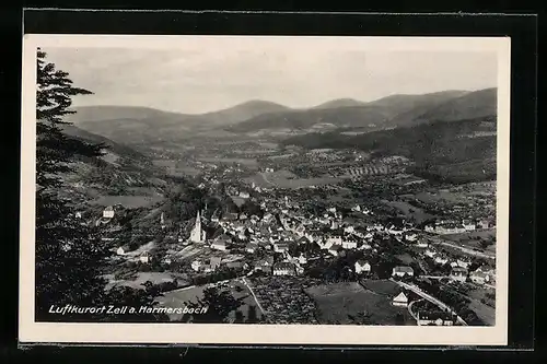 AK Zell, Gesamtansicht aus der Vogelschau