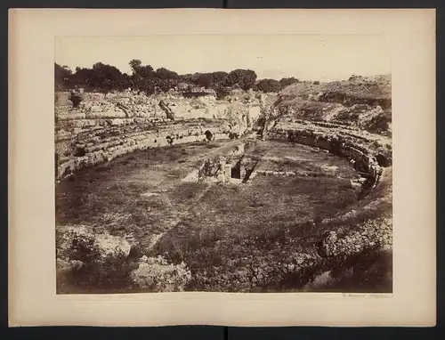 Fotografie G. Sommer, Napoli, Ansicht Siracusa, Anfiteatro Romano di Siracusa