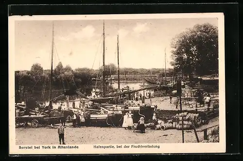 AK Borstel bei York, Hafenpartie bei der Fruchtverladung