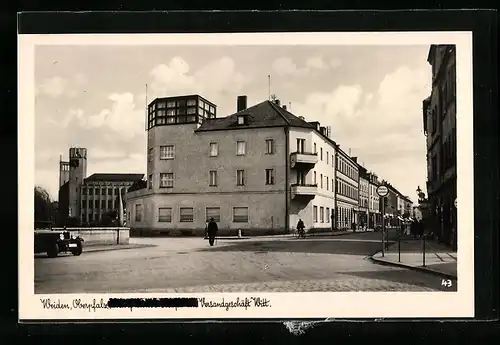 AK Weiden, Strasse mit Versandgeschäft Witt