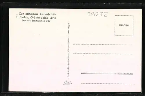 AK Günendeich-Lühe, Gasthaus Zur schönen Fernsicht, Garten