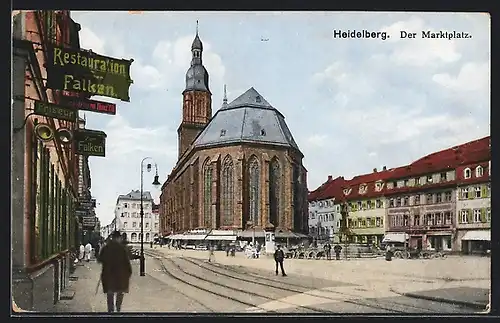 AK Heidelberg, Blick auf den Marktplatz
